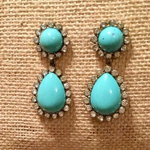 Gorgeous turquoise and diamond statement earrings